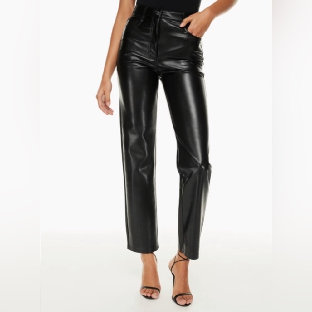 Wilfred Straight Leg High Rise Faux Leather Pants